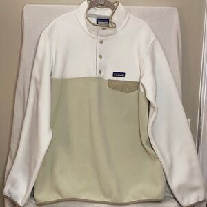 Patagonia Women's Lightweight Synchilla® Snap-T® Pullover, Cream & Tan, Size XL